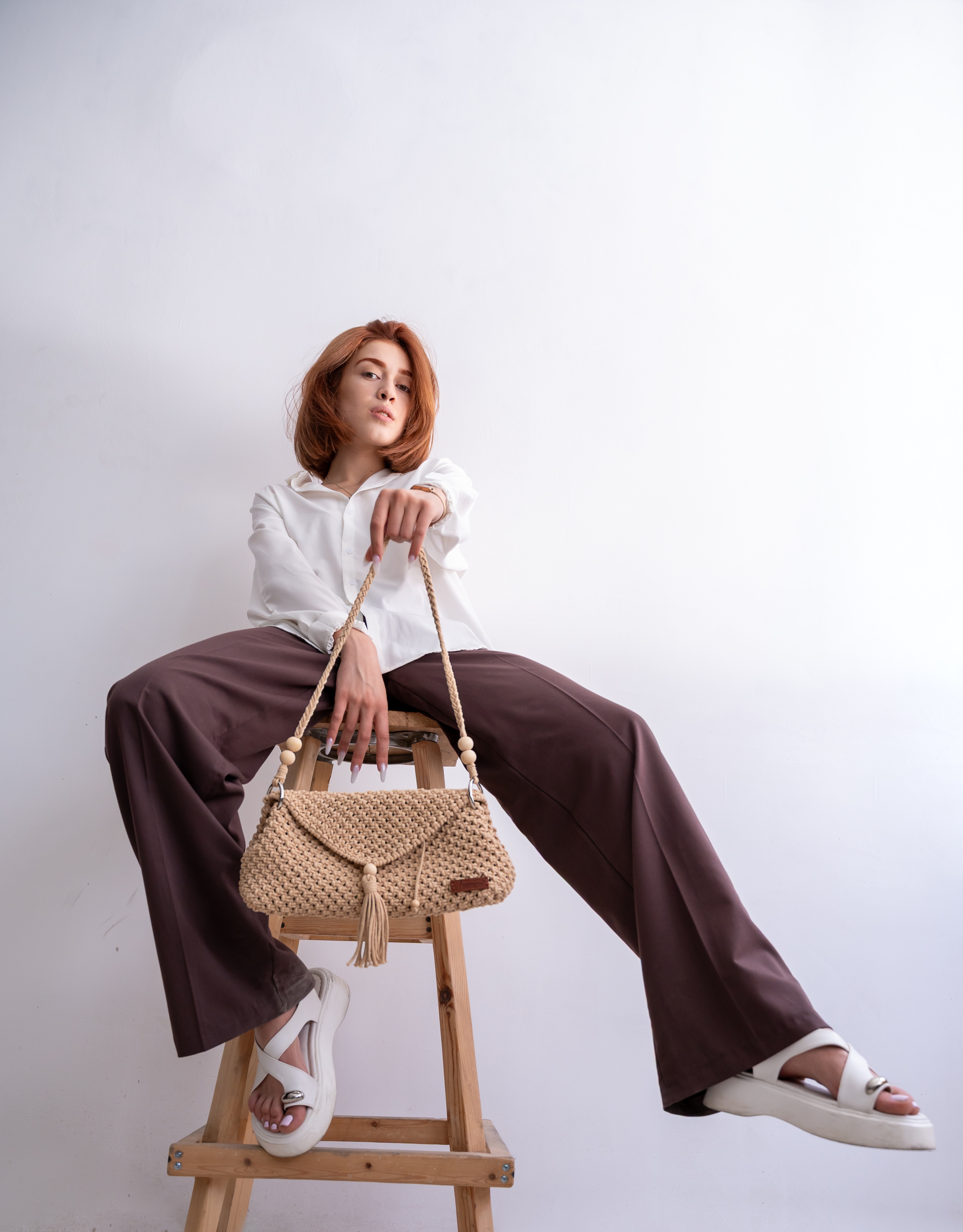 Shoulder bags in soft studio light